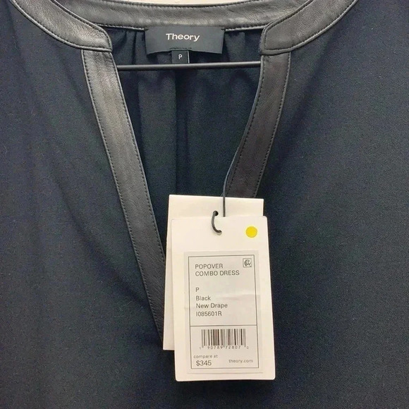 Theory Black Popover Combo Dress NWT Size 0 - Picture 7 of 7